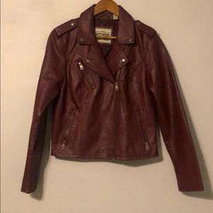 Burgundy/maroon leather jacket